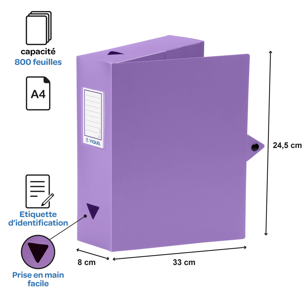 Viquel Class Doc Box File Polypropylene Spine Width 80 mm Mauve