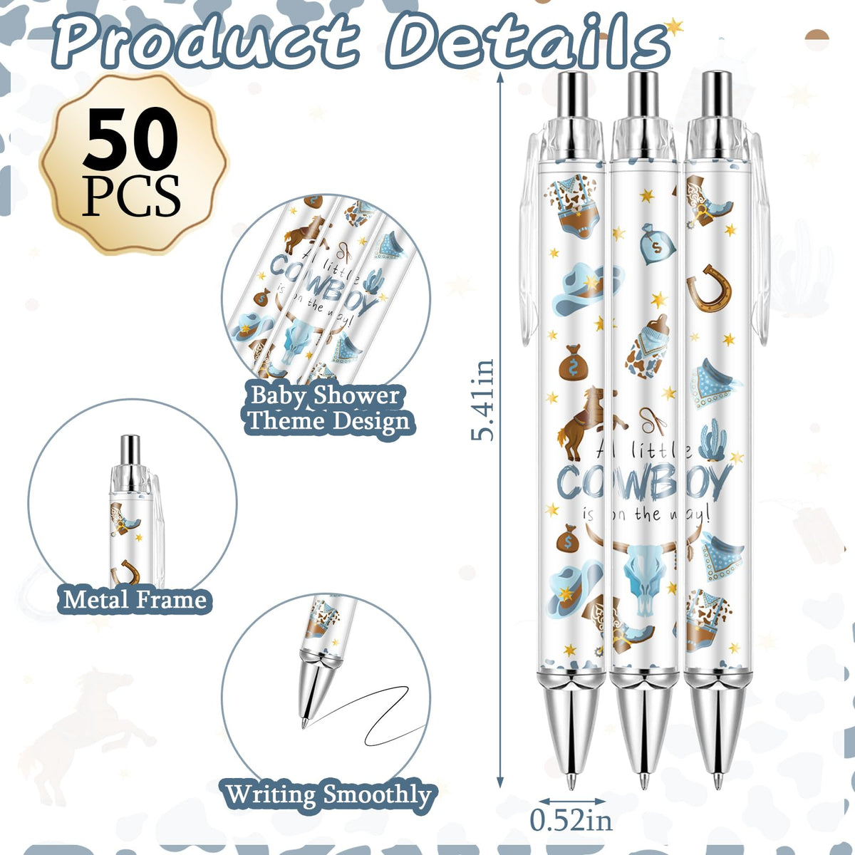 Lebsitey 50 Sets Pen Favors Gifts for Guests Includes 50 Rolling Paper Ballpoint Pens and 50
