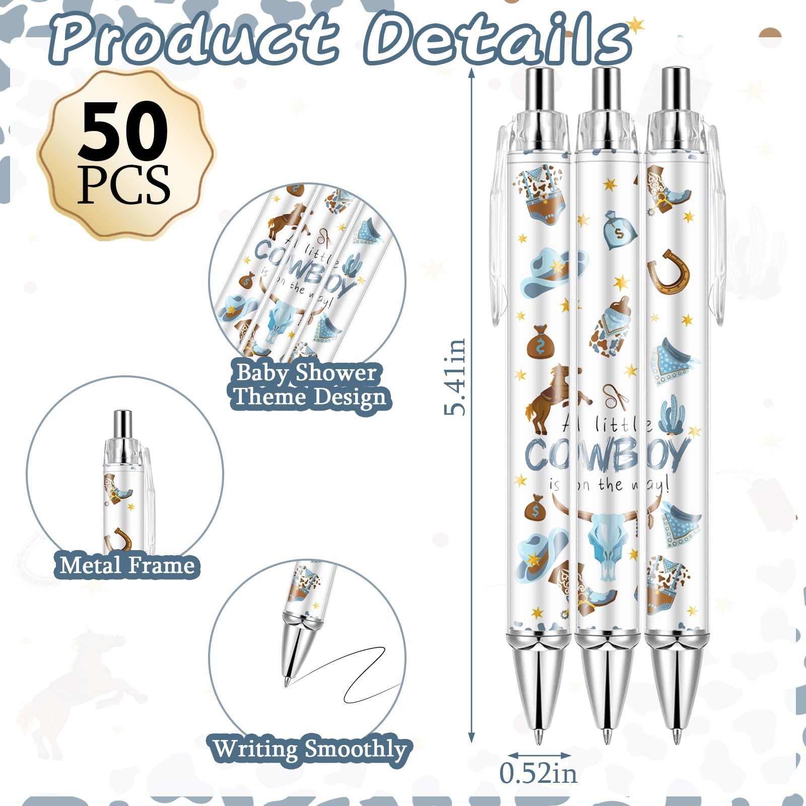 Lebsitey 50 Sets Pen Favors Gifts for Guests Includes 50 Rolling Paper Ballpoint Pens and 50