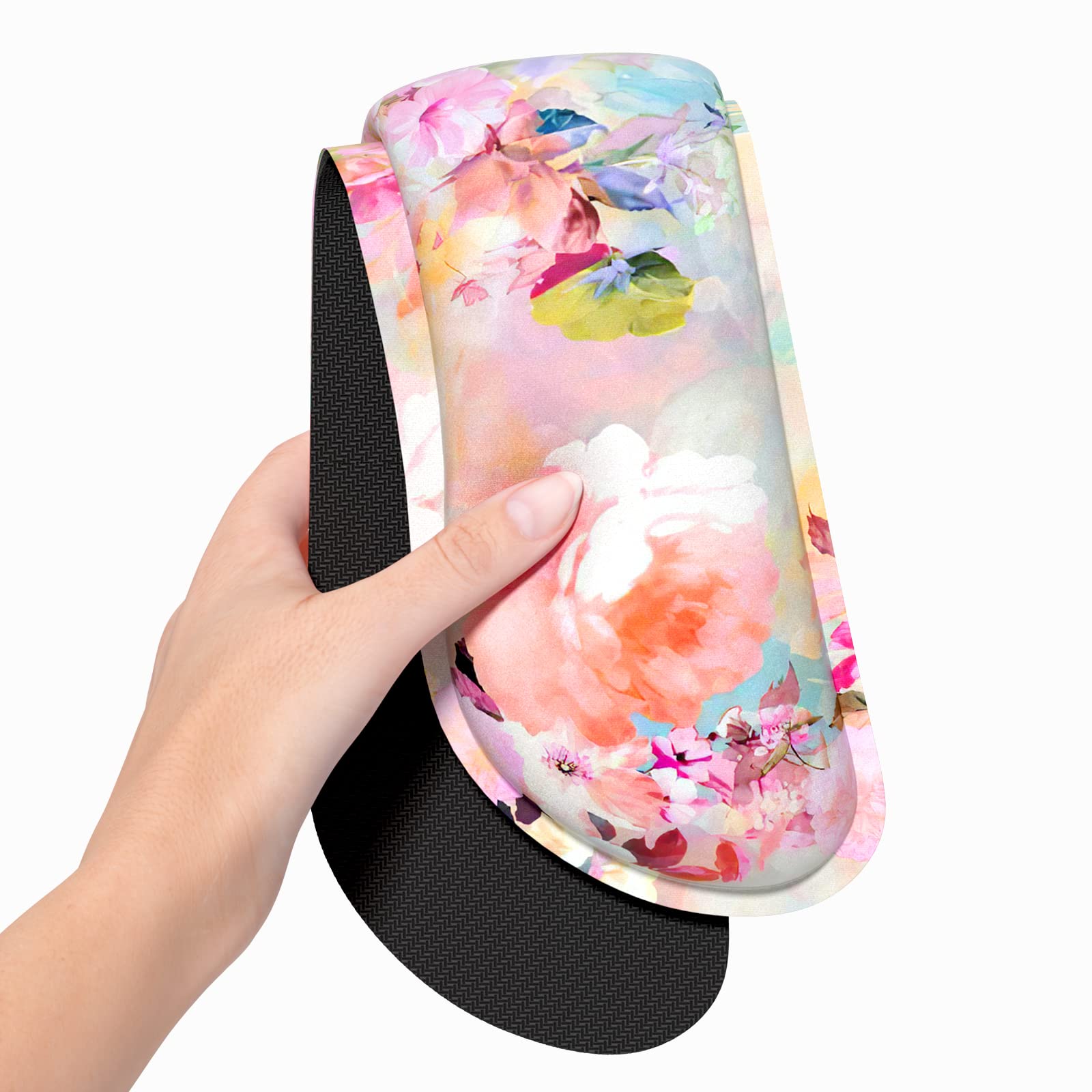 Dapesuom Enlarge Keyboard Wrist Rest, Memory Foam Wrist Cushion for Desk Mats Support, Cute Flower