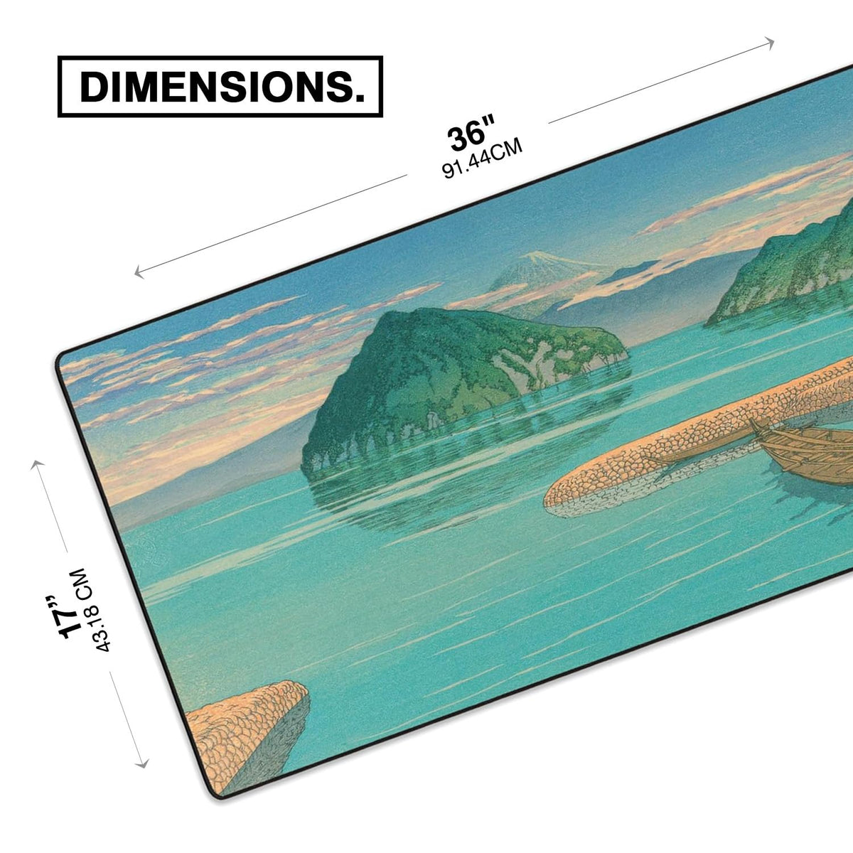 MPCO. Izuno Mitsu Large Gaming Desk Pad, 36" x 17" Duraglyde Desk Mat