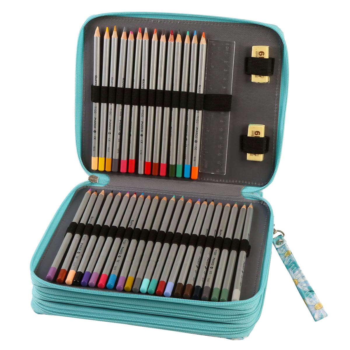 Lbxgap 124 Slots Pencil Case Organizer w/Removal Handle Strap