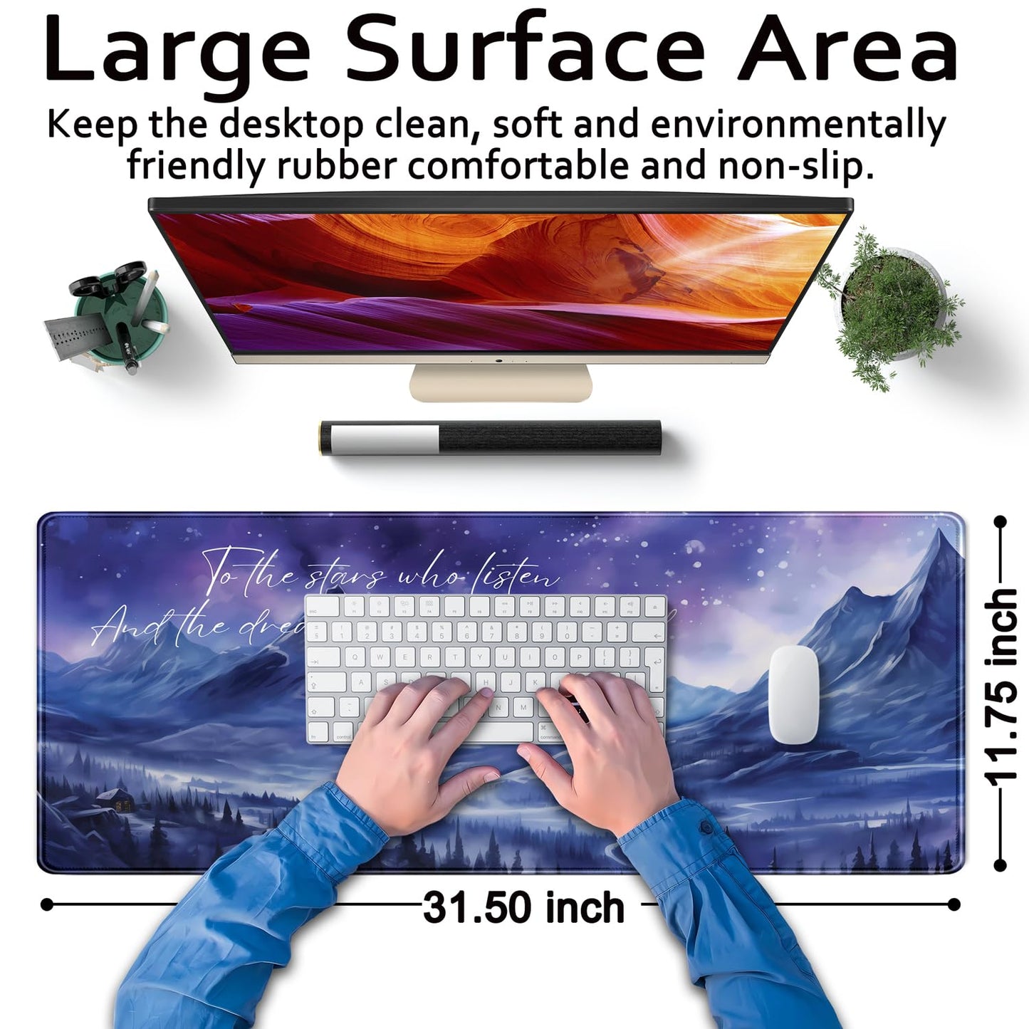 Acotar Desk Mat Sara J Maas Fantasy Mouse Pad Large for Desk Computer Pc Laptop Aesthetic Desk pad