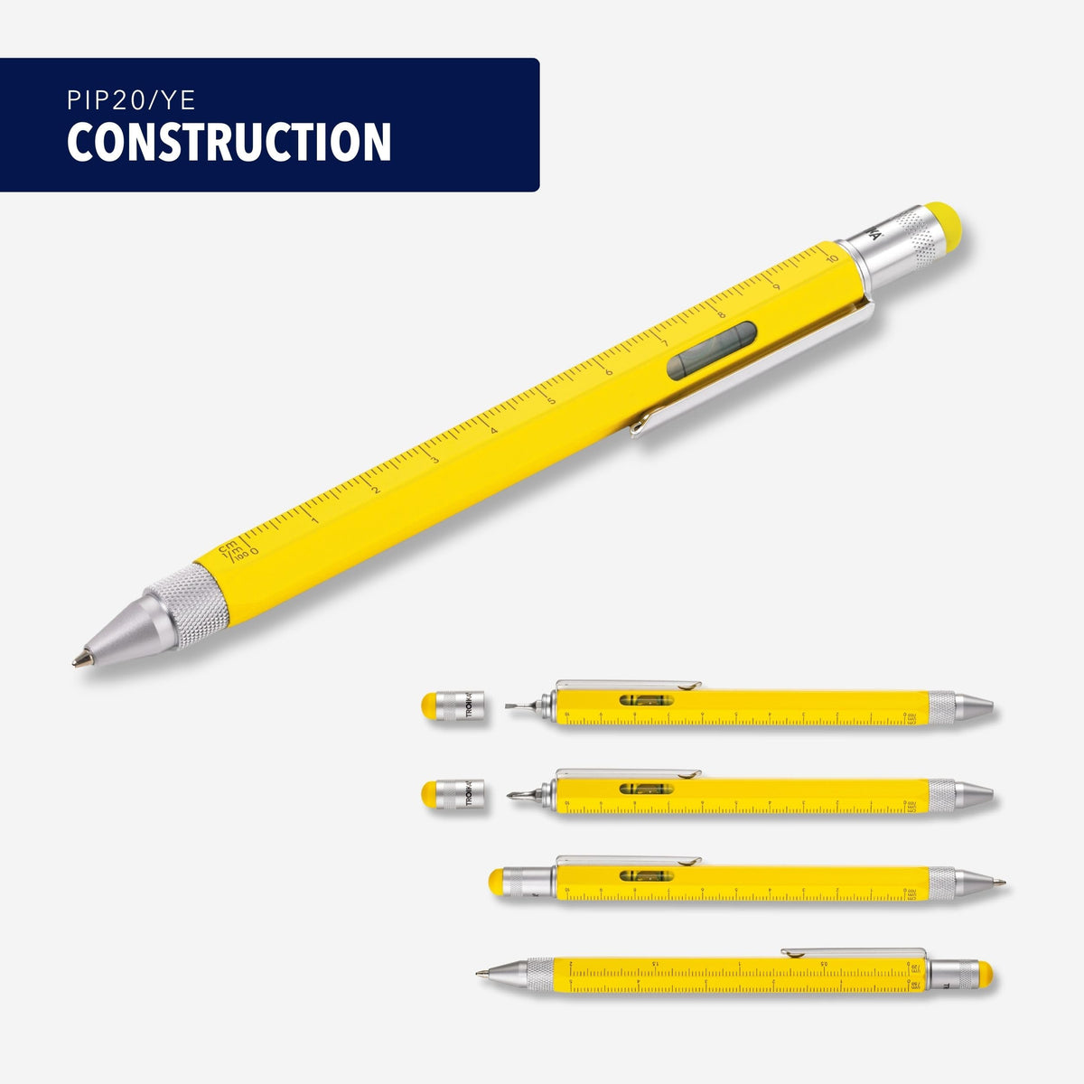 Troika Construction Ballpoint Pen, Yellow (PIP20YE)
