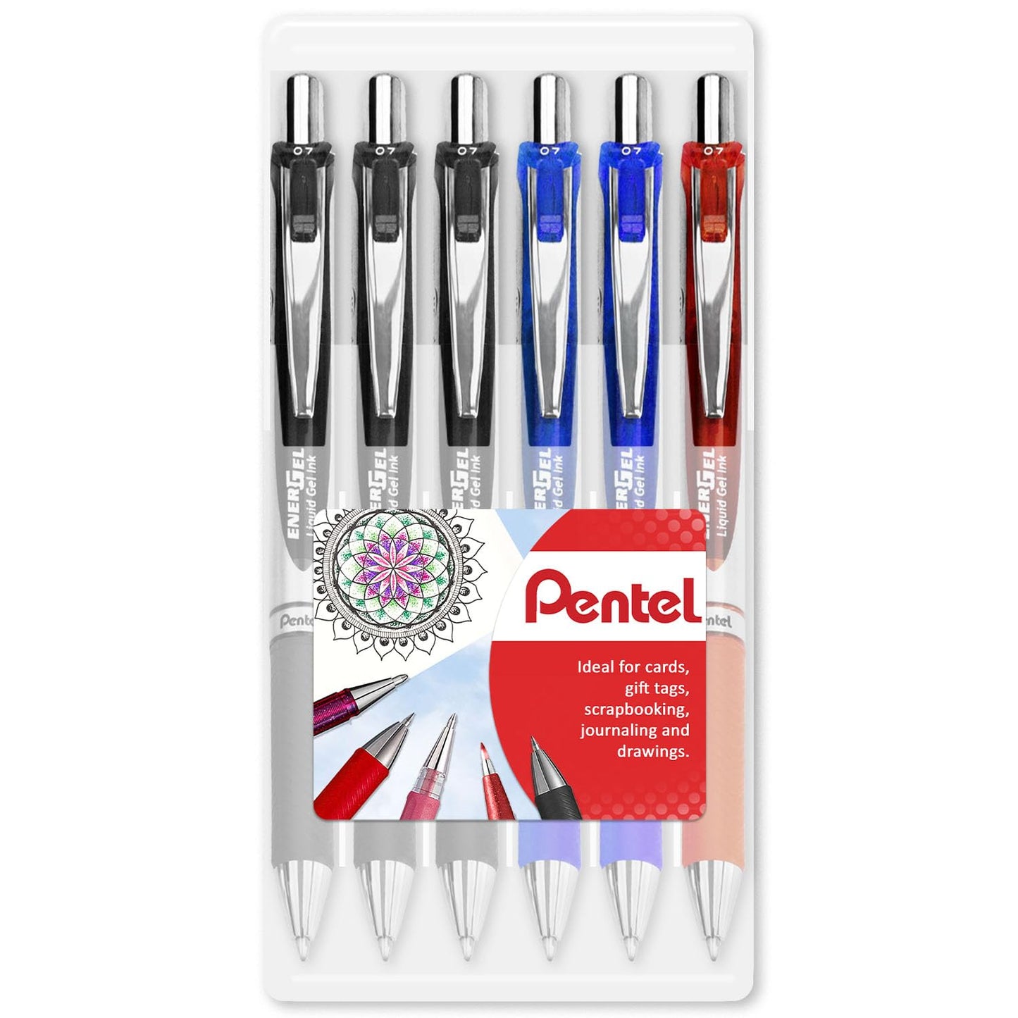 Pentel EnerGel XM BL77 - Retractable Liquid Gel Ink Pen - 0.7mm - 54% Recycled - Clam Pack Gift Set