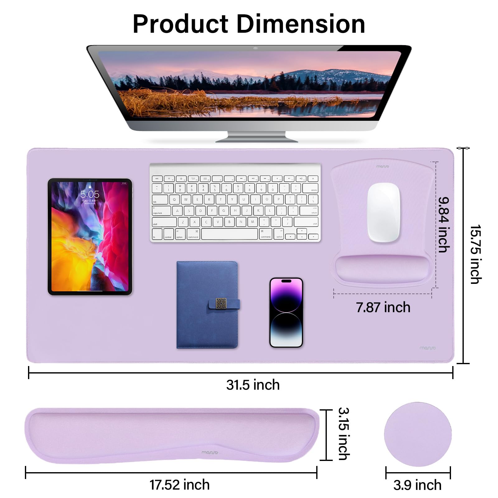 MOSISO Keyboard Mouse Pad Set, Large Gaming Mousepad&Keyboard Wrist Rest