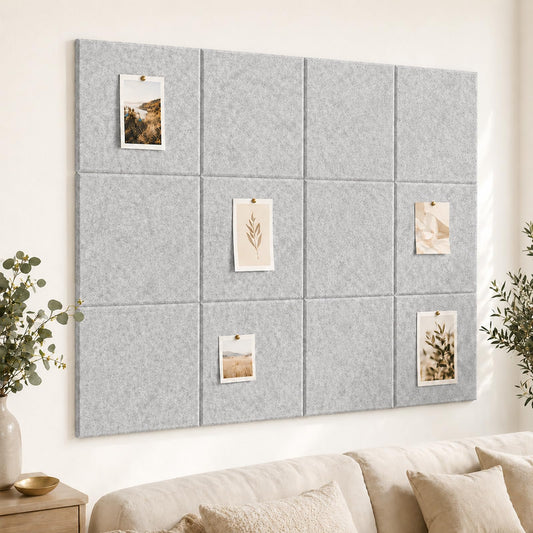 Baysola Felt Bulletin Board Tiles, Cork Board Alternative, 48 x 36 in