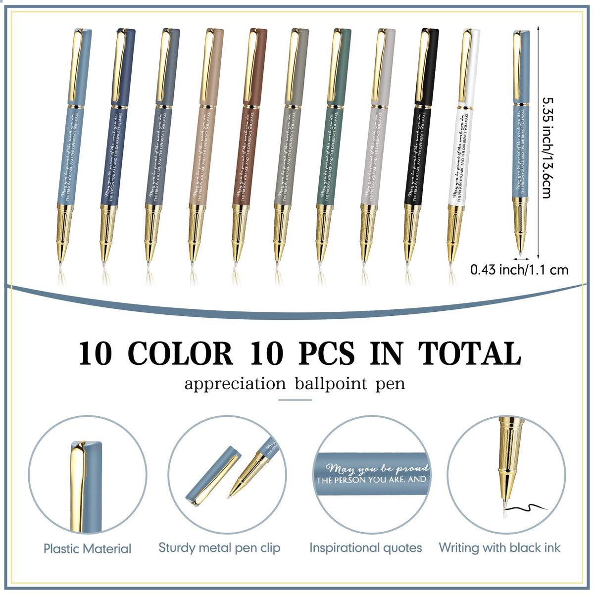 PerKoop 10 Sets Thank You Gifts, Appreciation Pens with Boxes for Men Women