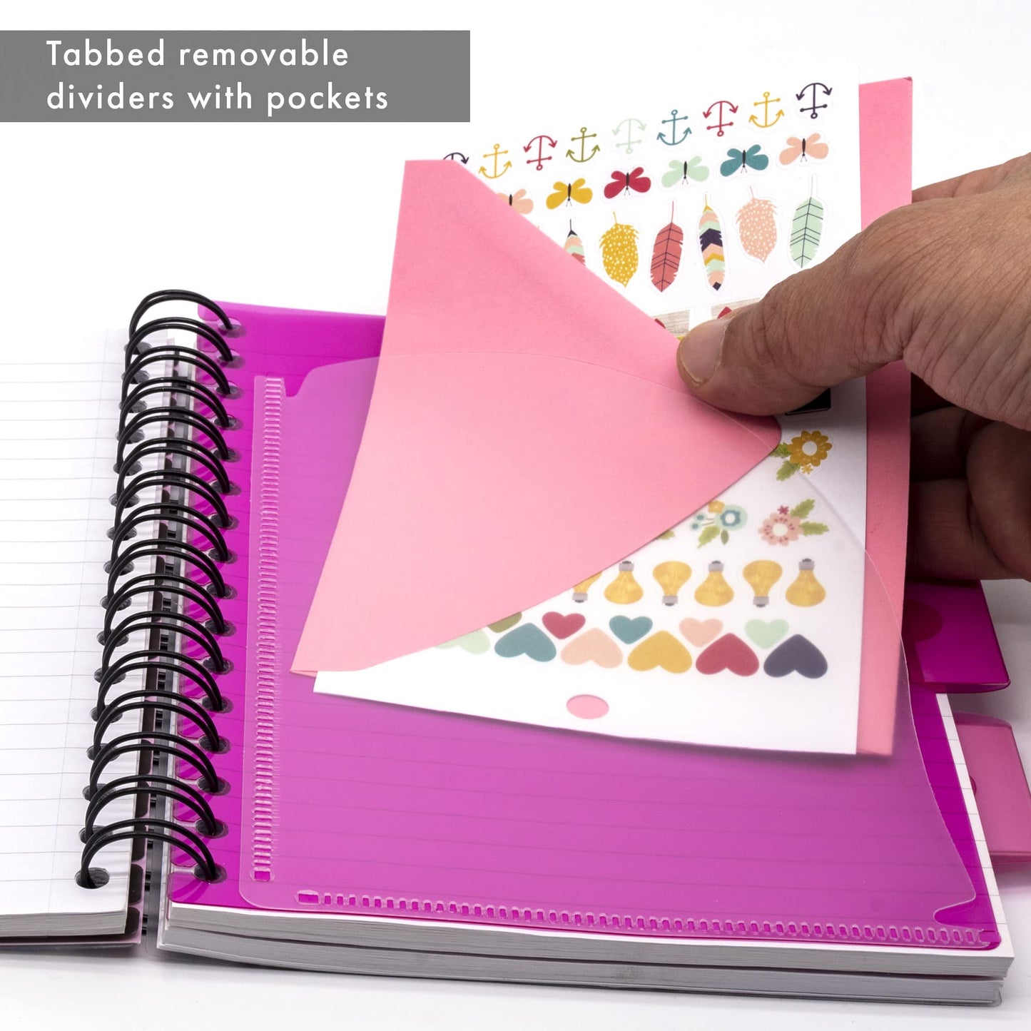Pukka Pad, A5 Striped Project Notebook 3-Pack - 21 x 14.9cm - Wirebound Notebook with 8mm Feint