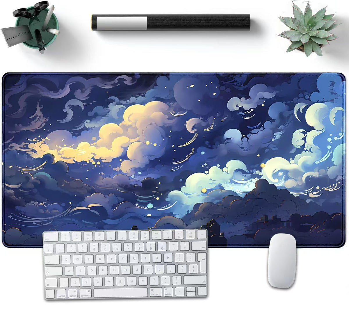 Pastel Large Mouse Pad Blue Desk Mat Aesthetic Sky Kawaii Gaming Mouse Pad XXL Keyboard Computer