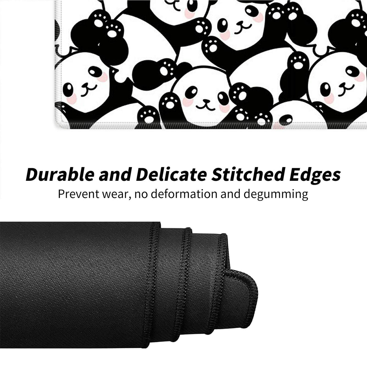 BEOTIWAD Large Mouse Pad with Cup Coaster, Cute Panda