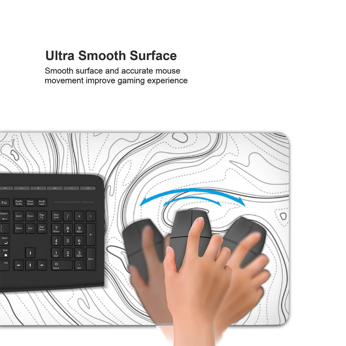Topographic 3XL Huge Mouse Pad-Oversized (48''x24'') for Full Desk Gaming