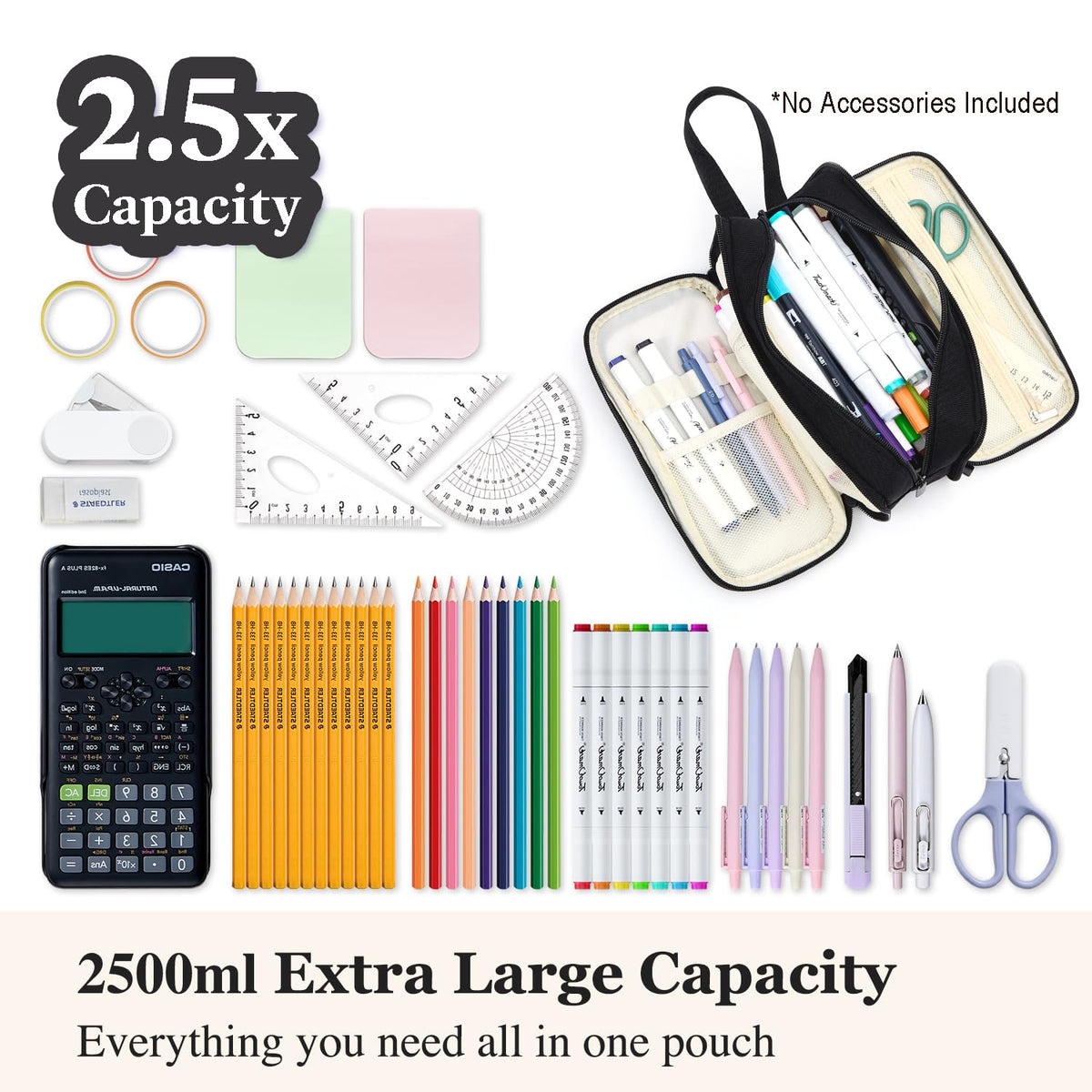 VELAUN Pencil Case Pouch, Large Capacity Pencil Box Bag, Aesthetic Pen Organizer for School