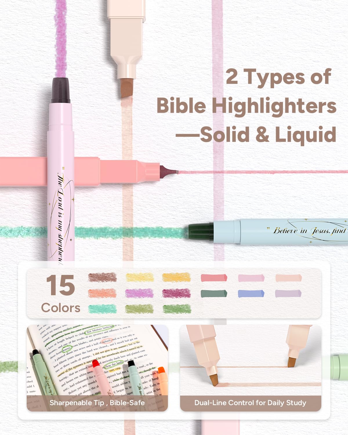 WEMATE 146PCS Bible Journaling Kit with Bag, No Bleed Highlighters and Pens, Tabs, Prayer Cards