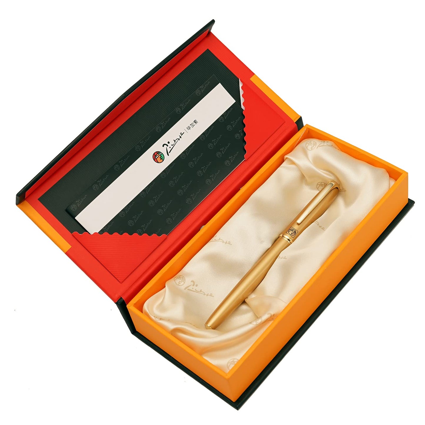 erofa Picasso 916 Golden Fountain Pen with Gift Box Calligraphy Writing Pen Set Bent Nib Fude 1.0mm