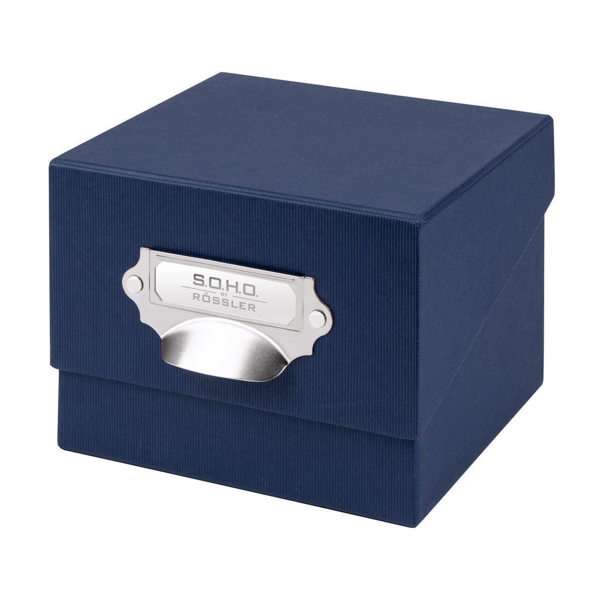 Rössler SOHO 165mm x 150mm A4 Photo Box with Handle and Index Holder - Navy Blue