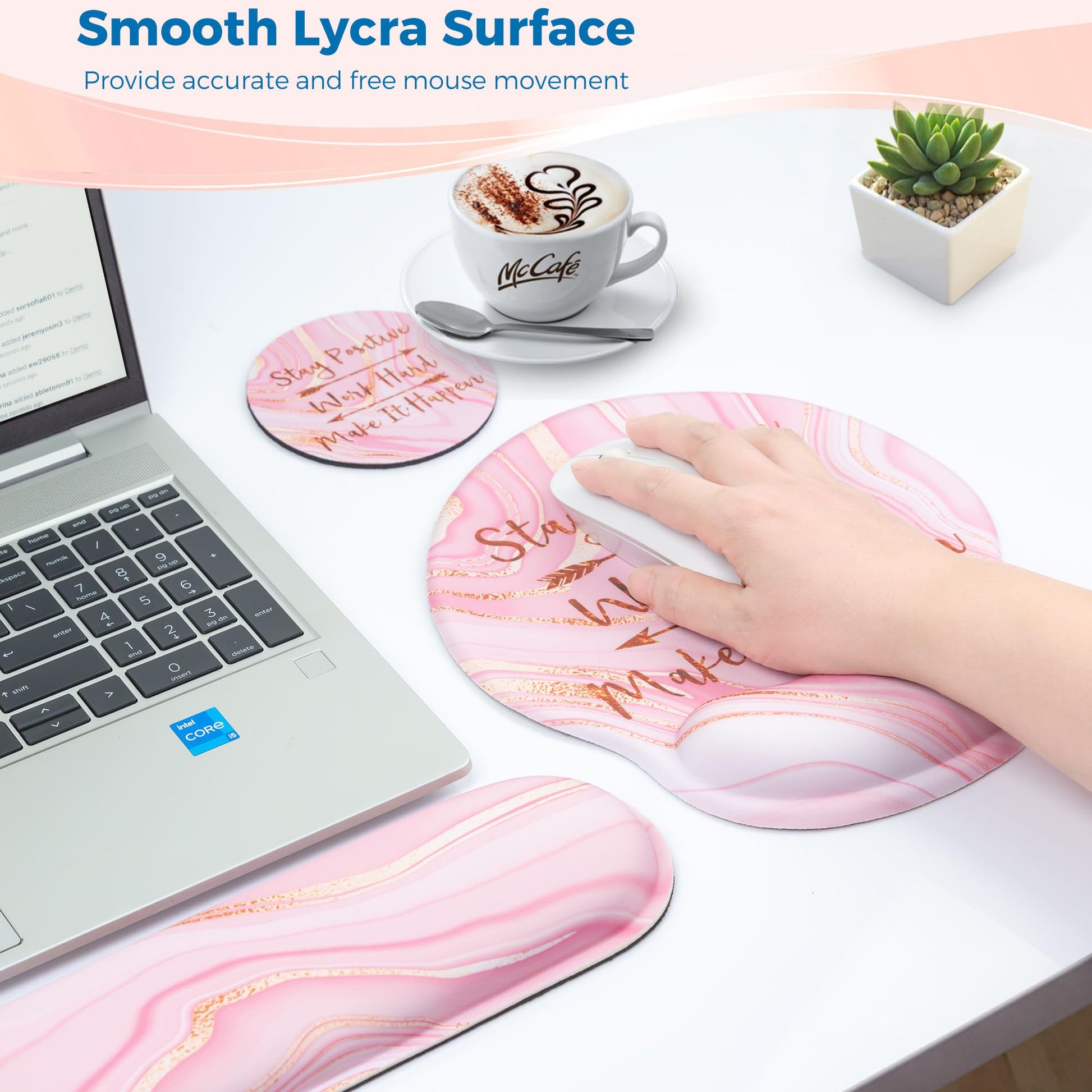 Wiabsi Mouse Pad and Keyboard Wrist Rest Support,Ergonomic Mouse Pad Set