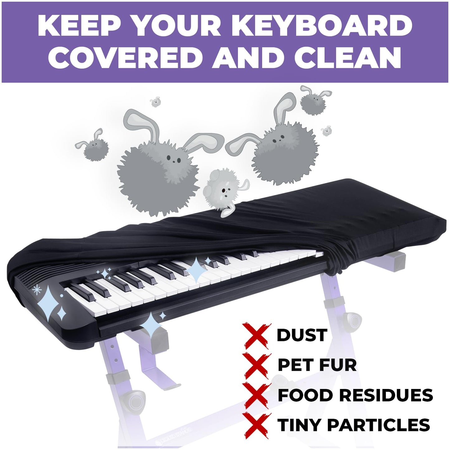 Liquid Stands Piano Keyboard Covers, Keyboard Dust Cover for 88 Keys
