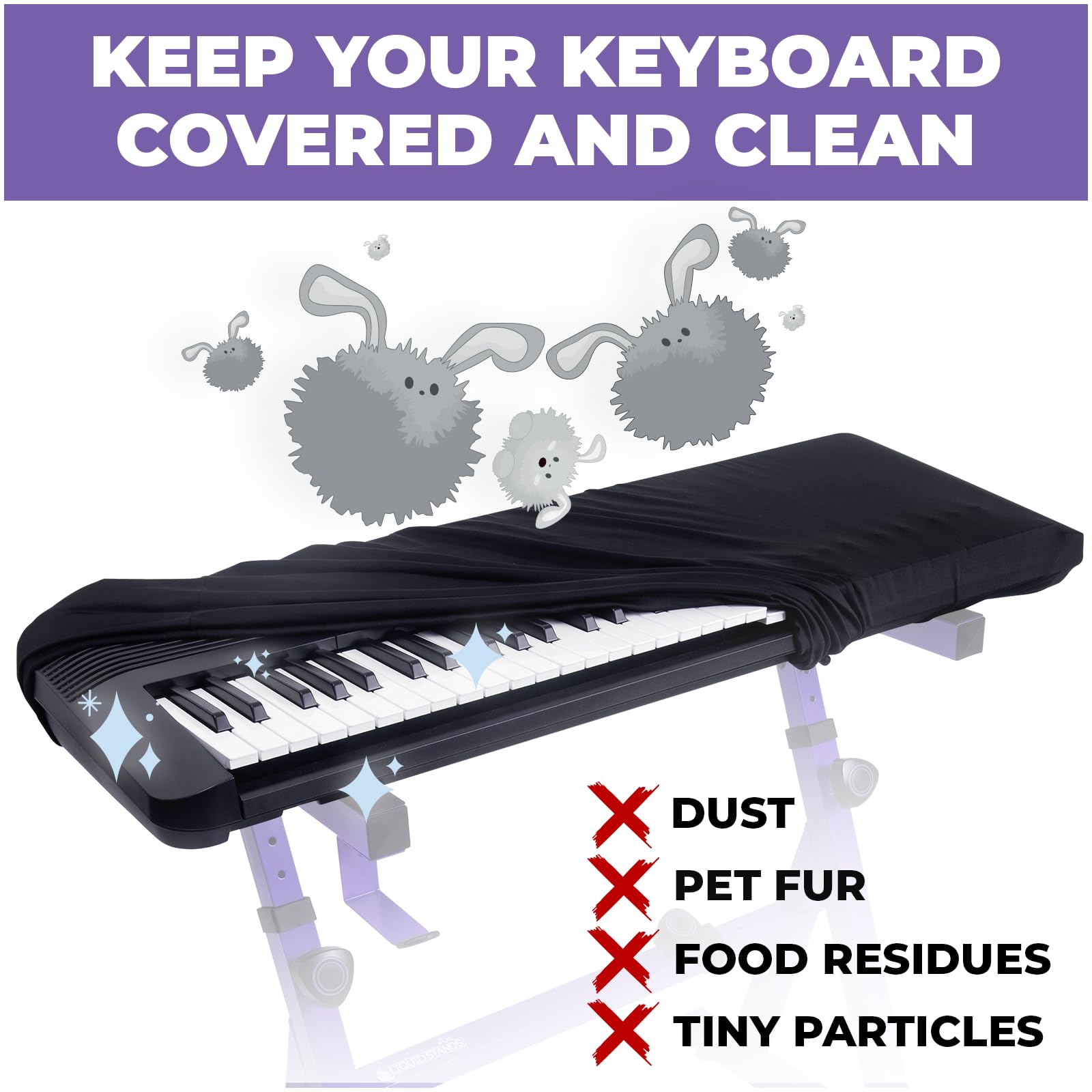 Liquid Stands Piano Keyboard Covers, Keyboard Dust Cover for 88 Keys