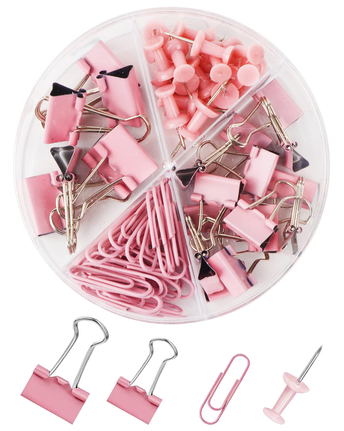 Creechwa Paper Clips Binder Push Pin Set, Assorted Sized Binder Clips