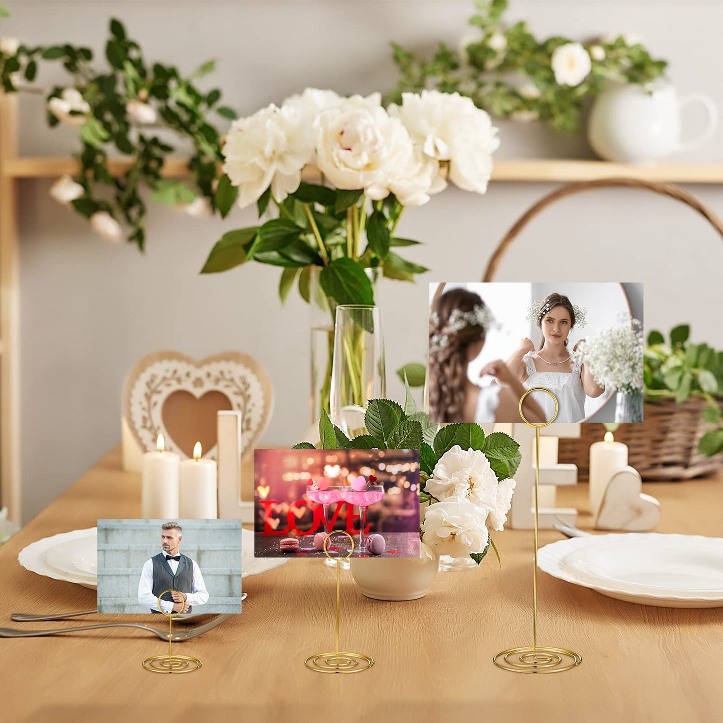 Teling 36 Pcs Table Number Holders Picture Place Card Photo Clips, Gold