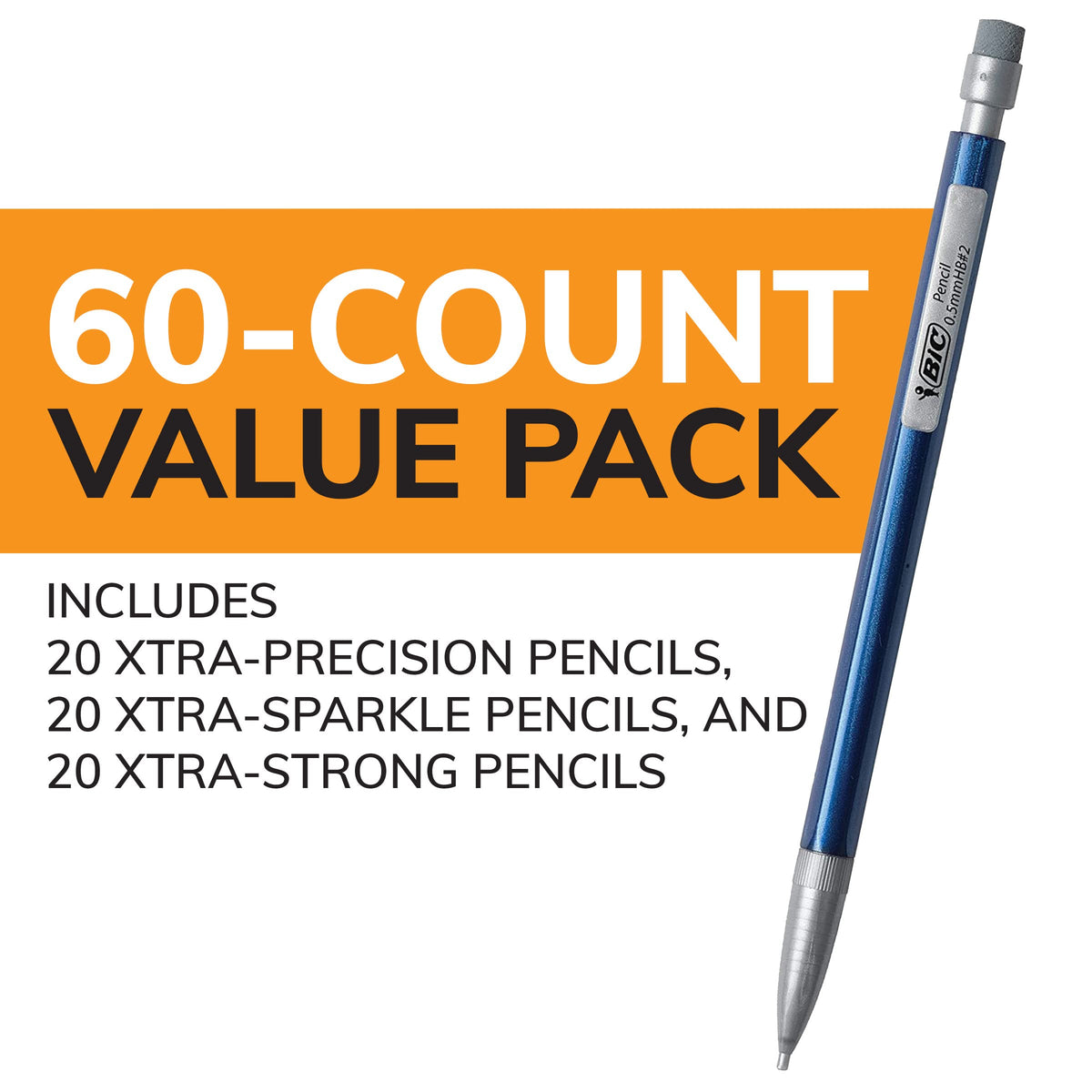 BIC Variety Pack, Assorted Sizes, 0.5mm, 0.7mm, 0.9mm, Refillable Design for Long-Lasting Use (Pack