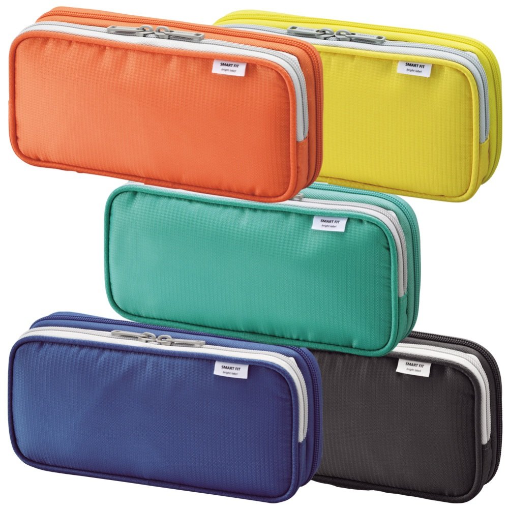 LIHIT LAB Double Pen Case, Large, 4.1 x 8.7, Black (A7661-24) (A-7661-24)