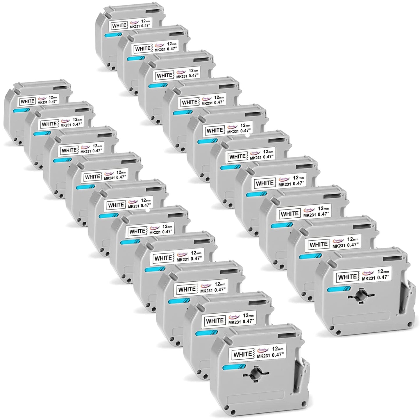 Anycolor 20-Pack M-K231s Label Tape Compatible with Brother P Touch M Tape