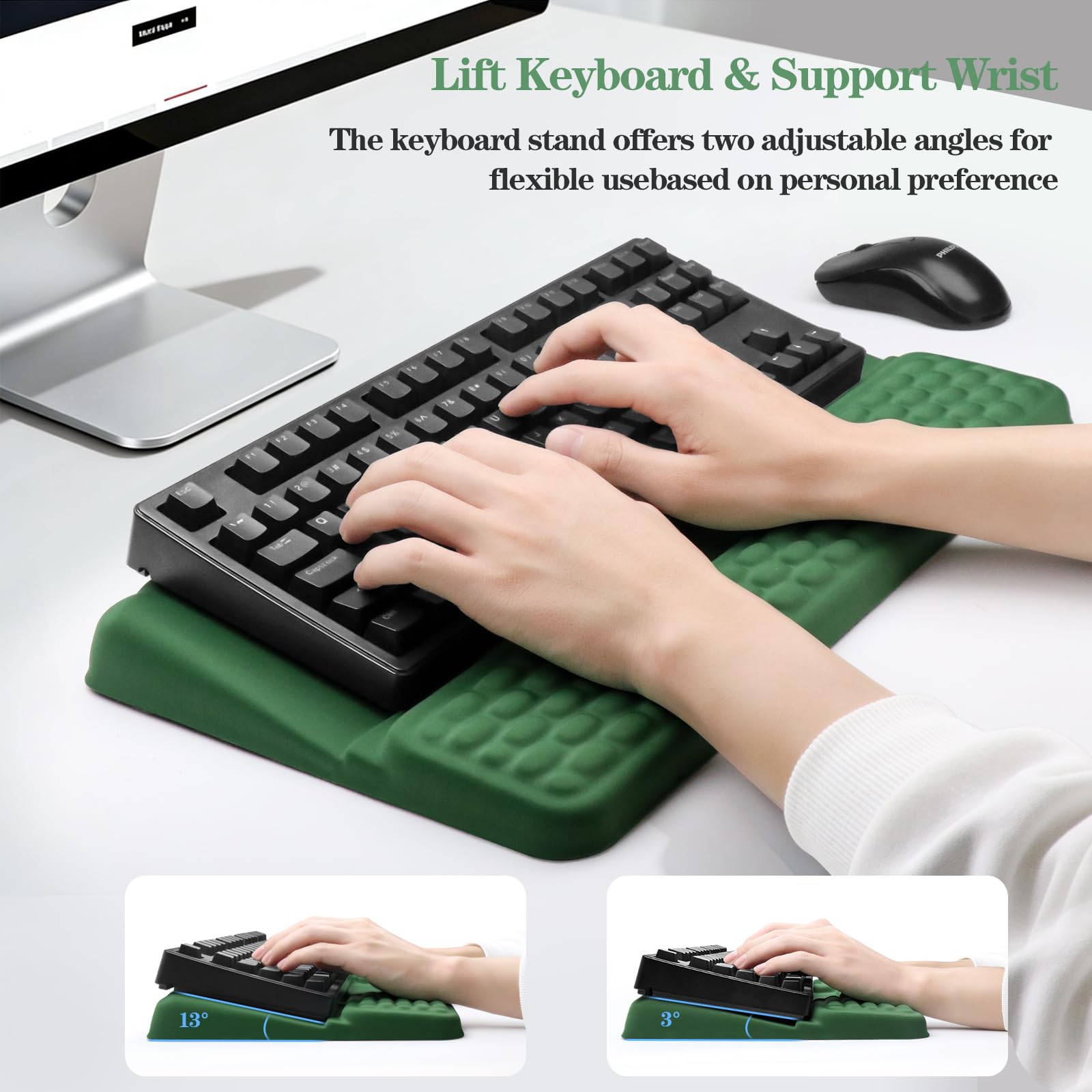 Ergonomic Keyboard Stand with Wrist Rest, Computer Wrist Support Pad