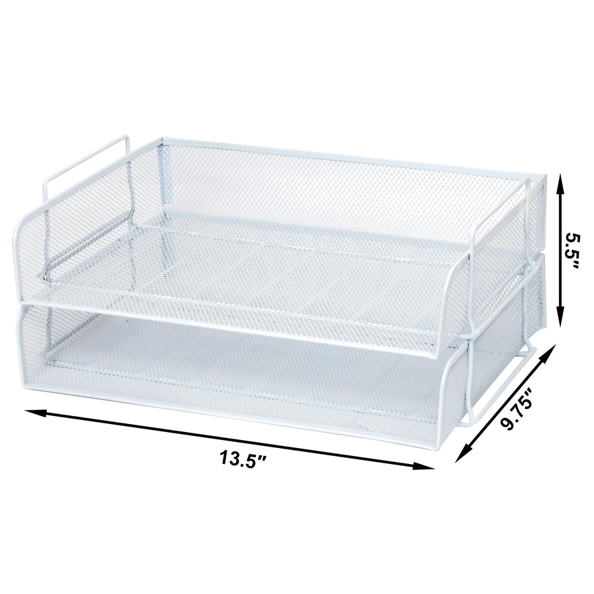EASEPRES 2 Pack Stackable Desk Paper Tray, Metal Mesh Desktop Document Letter File Organizer for
