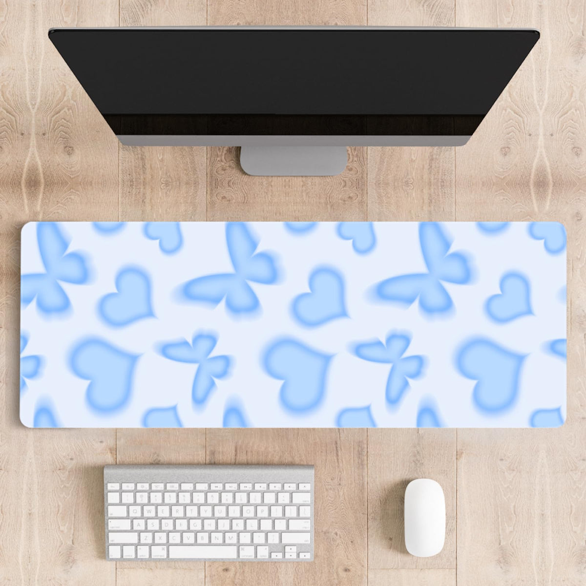 Stanoha Cute Desk Mat for Keyboard Desktop Extra Large Mouse Pad, Butterfly