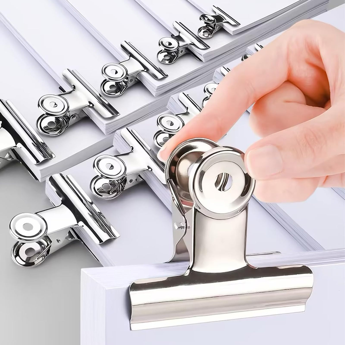 Large Bulldog Clips, 36 Pack, 2.48 Inch, Silver, 63 mm, Food Chip Clip, Binder Clips, Fold Clamps