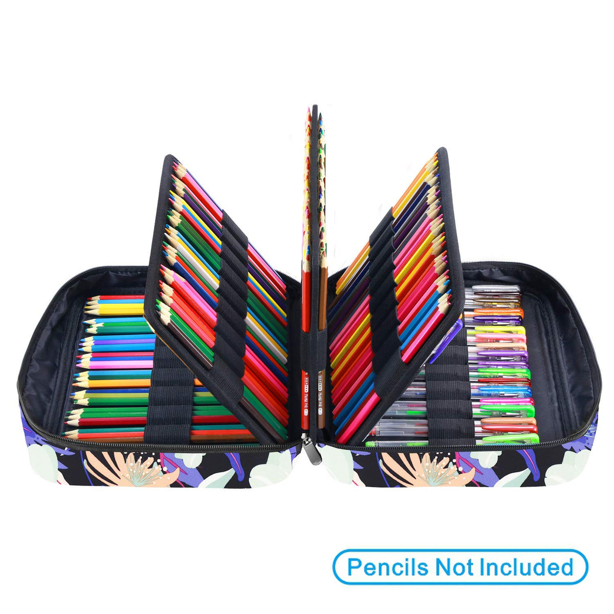 YOUSHARES Colored Pencil Case 220 Slots Pen Case Organizer With Handy Wrap & Zipper, Multilayer