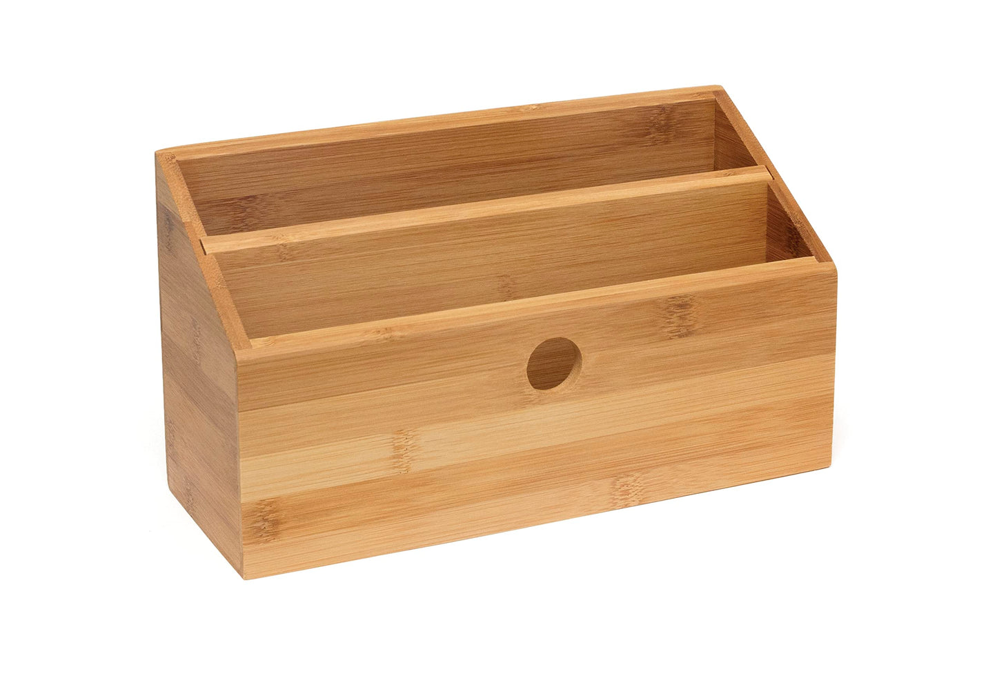 Lipper International 808 Bamboo Wood 2-Slot Office Supply Desk Organizer, 10 3/4" x 4 1/8" x 6"
