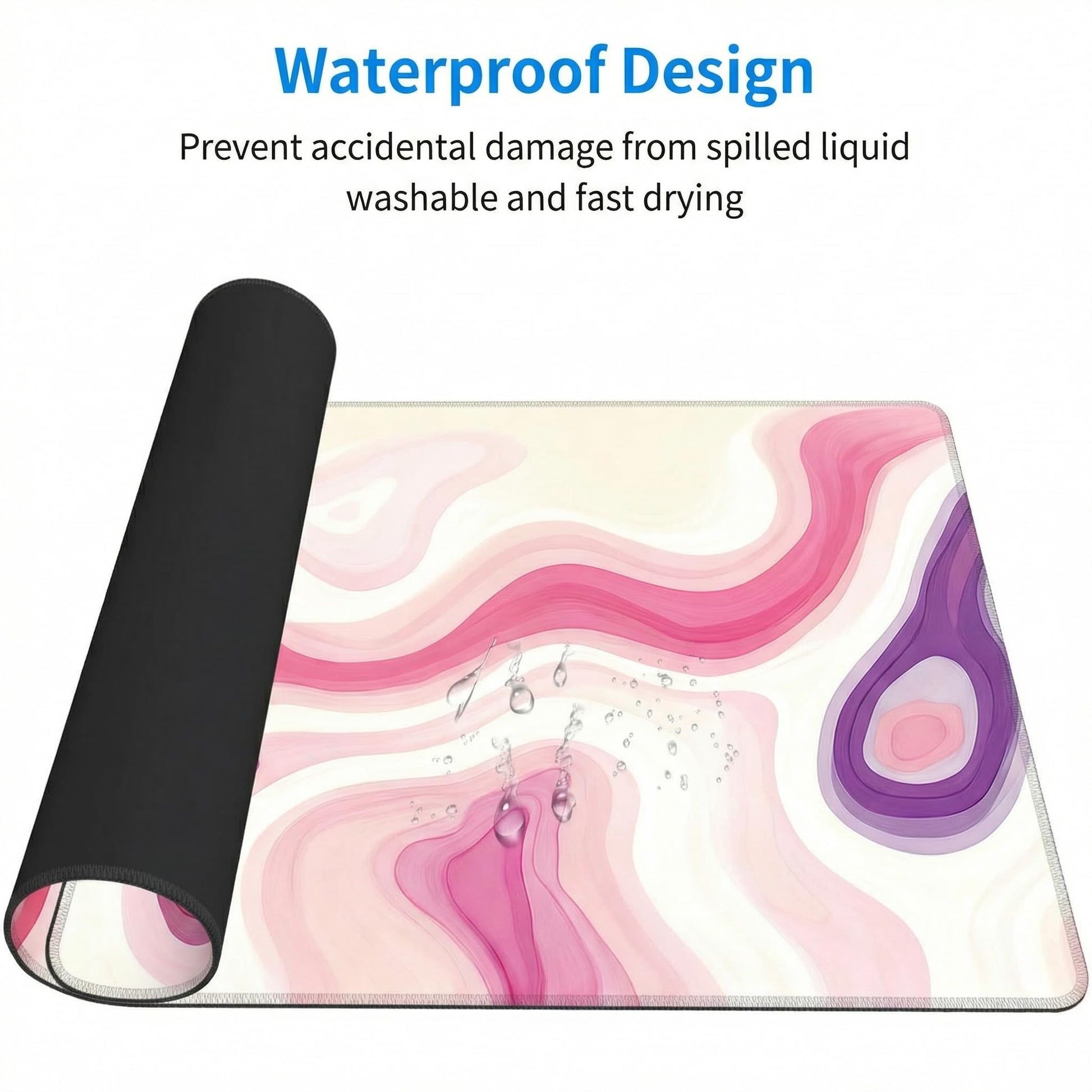 Large Gaming Mouse Pad 31.5x15.7 Inch, Pink Abstract Desk Mat Cute