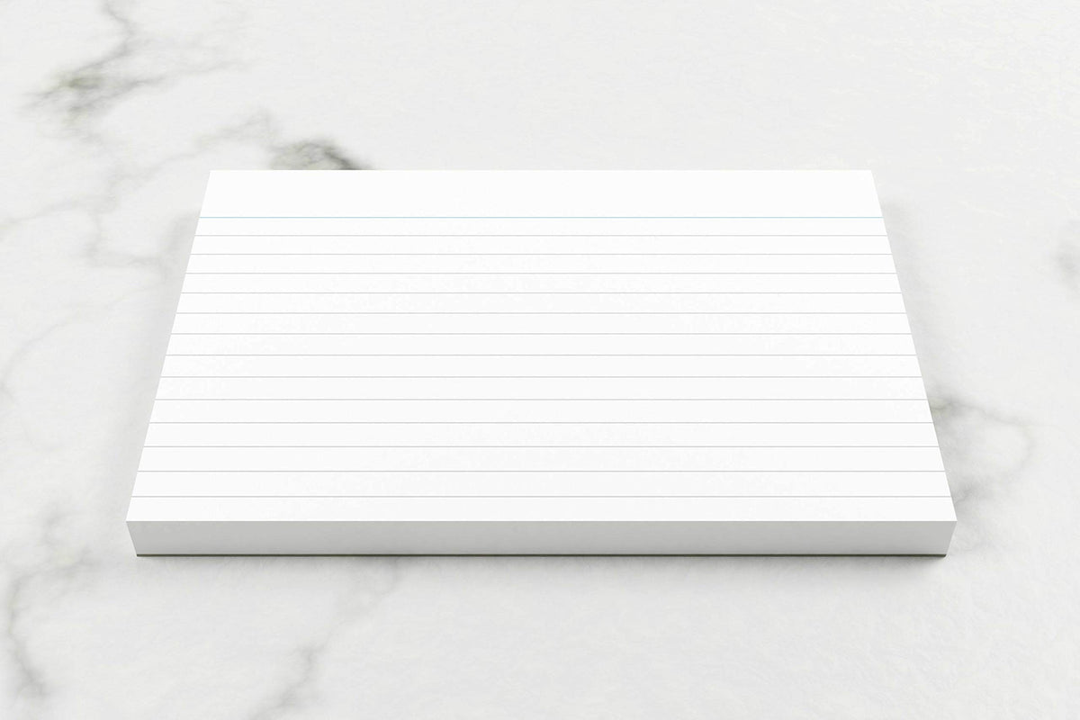Silvine Luxpad 6x4" Gluebound Revision & Presentation Cards - White. 50 Cards Per Pad, Lined with