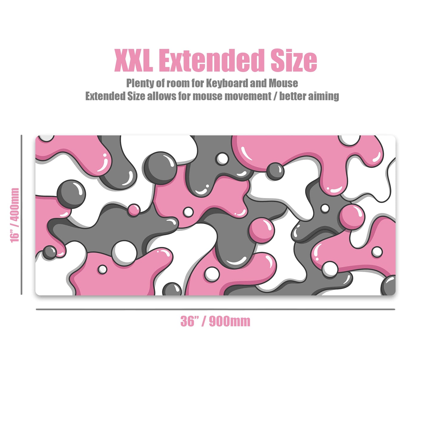 Kraken Gaming Mouse Pad Large Pink XXL Mouse Pad for Gaming - Desk Mat for Keyboard - Thick Artisan