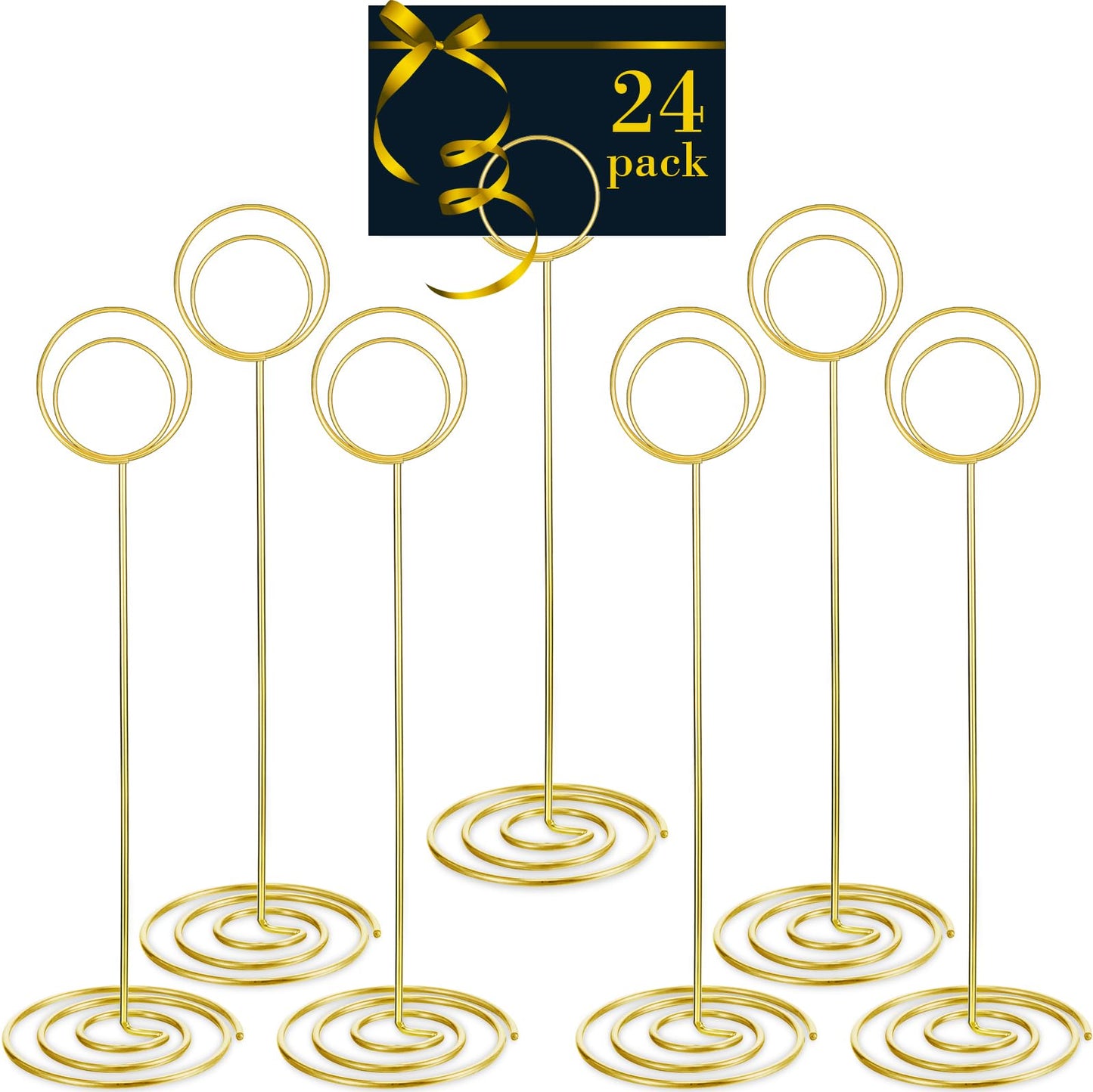 24 Pack 8.86 Inch Table Number Holder Wire Photo Holder Picture Name Menu Clips Memo Note Cards