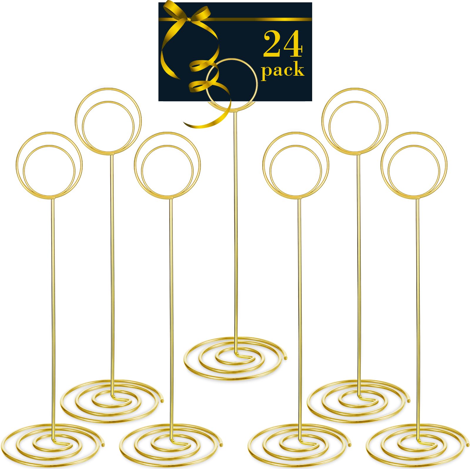 24 Pack 8.86 Inch Table Number Holder Wire Photo Holder Picture Name Menu Clips Memo Note Cards