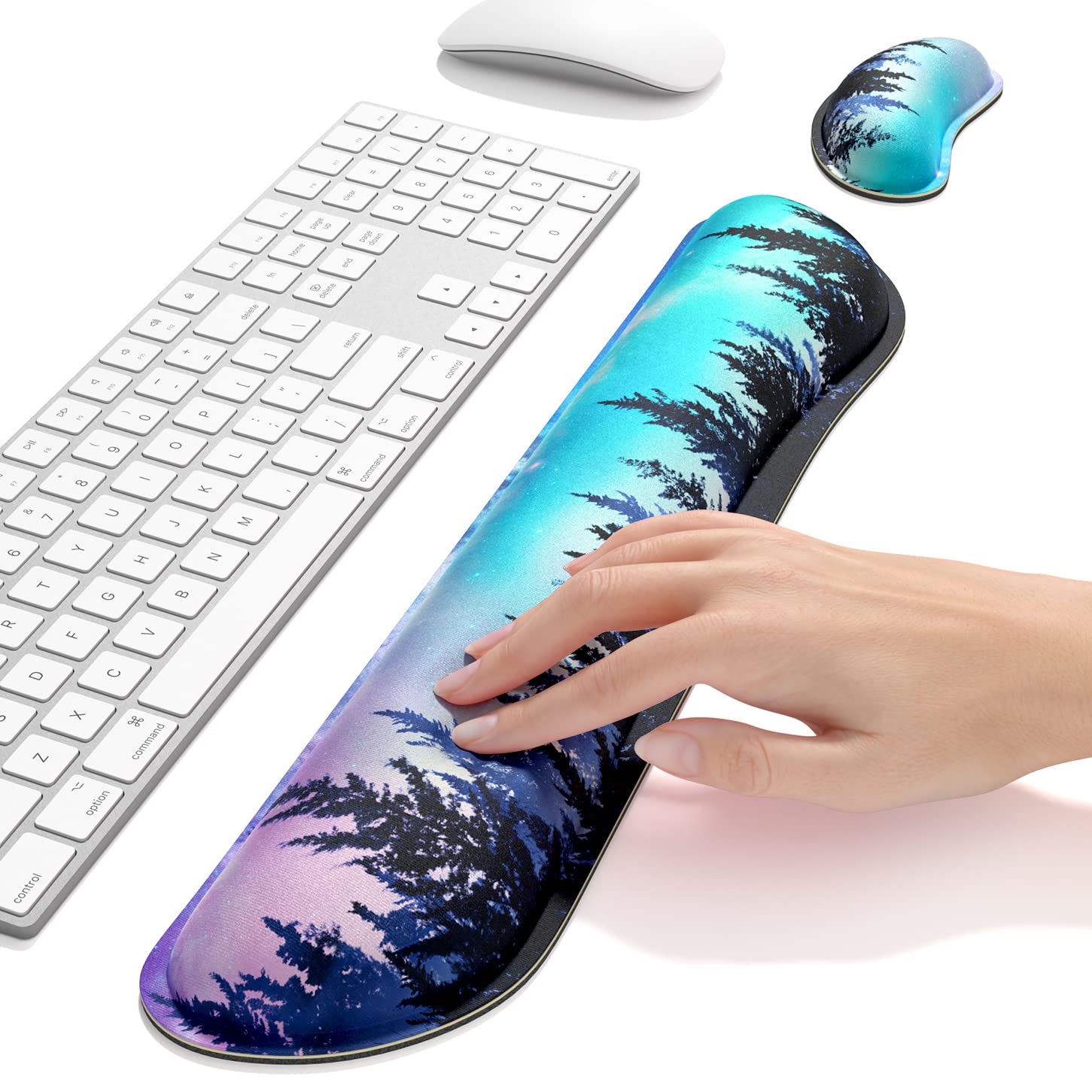 Dapesuom Enlarge Keyboard Wrist Rest, Memory Foam Wrist Cushion for Desk Mats Support, Cute Typing