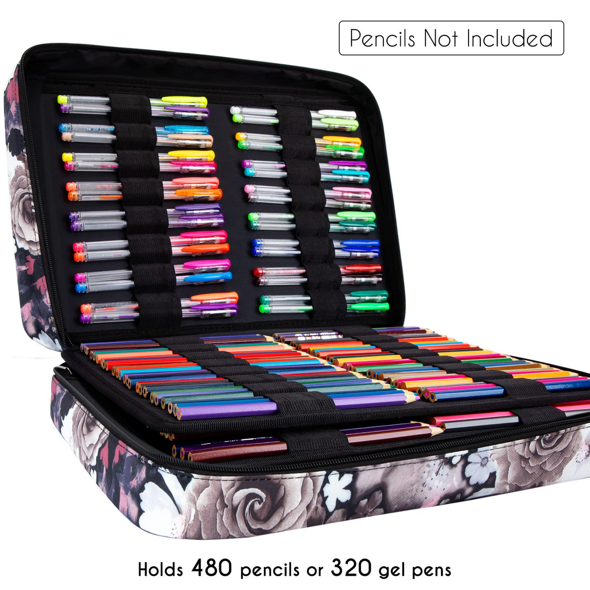 YOUSHARES Big Capacity Colored Pencil Case - 480 Slots large Pen Case Organizer with Multilayer