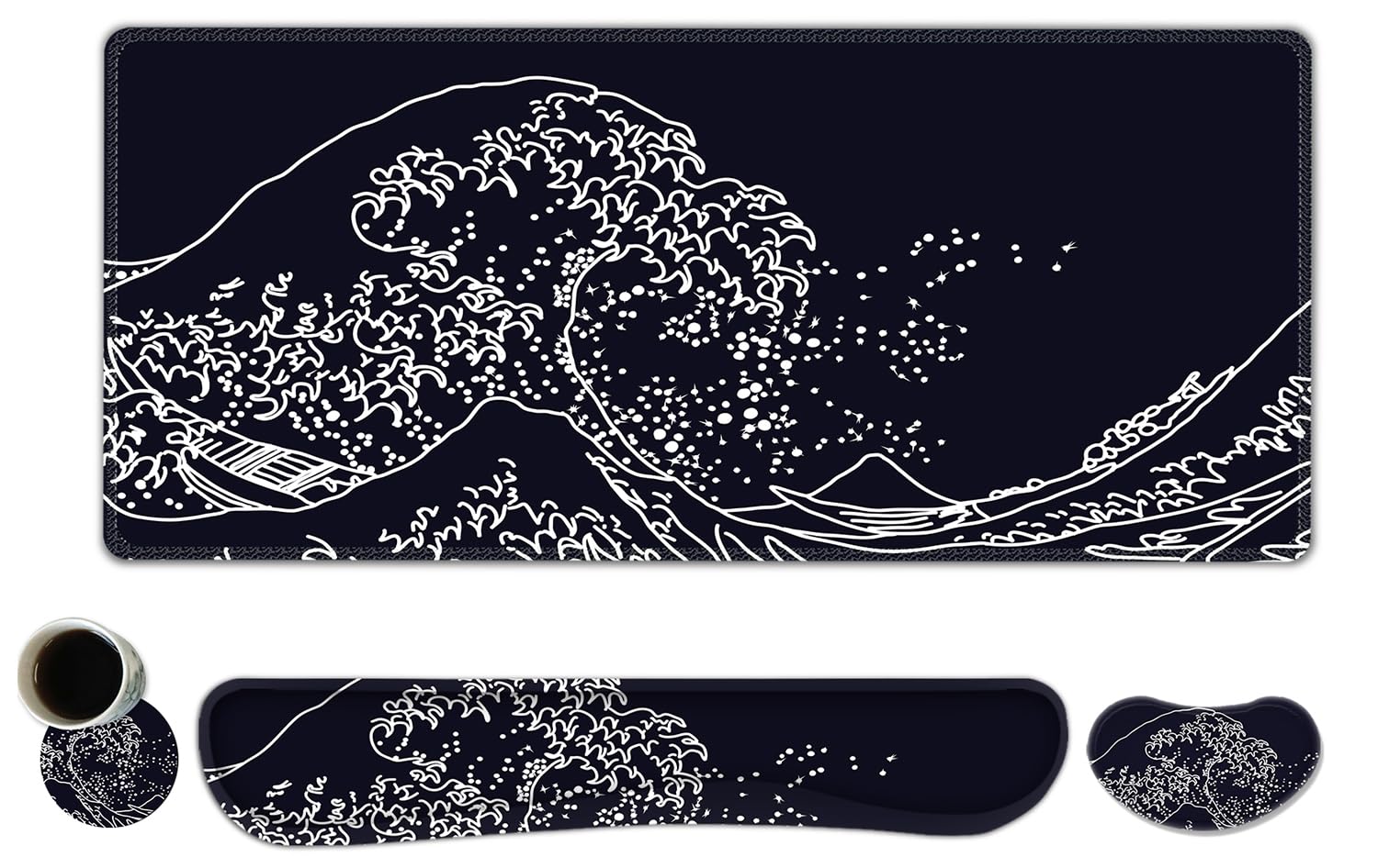 ToLuLu Extended Gaming Mouse Pad, Memory Foam Ergonomic Keyboard Mouse Wrist Rest Support Set
