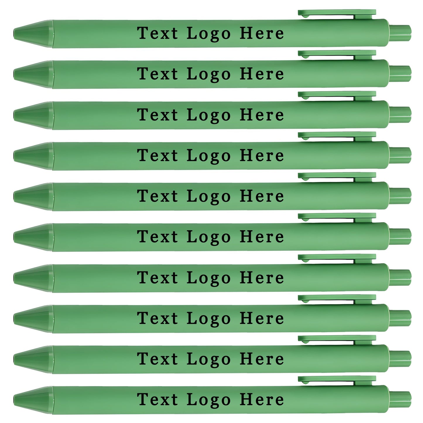 HEYZARDA Personalized Pens with Name Bulk 100-1000 Pcs, Leaf Green