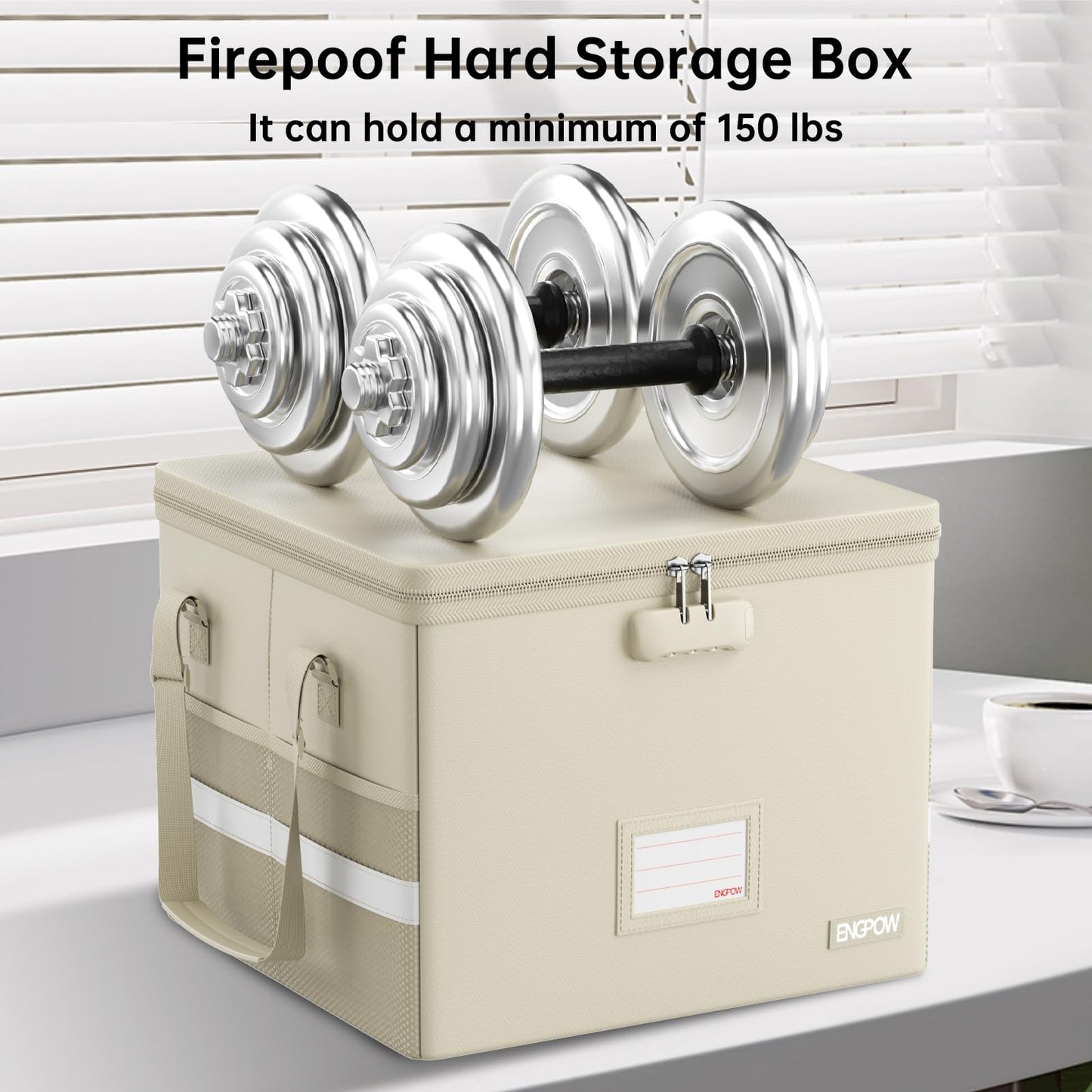 ENGPOW 5200°F File Box Fireproof Document Box with Lock,Heat Insulated Collapsible File Storage