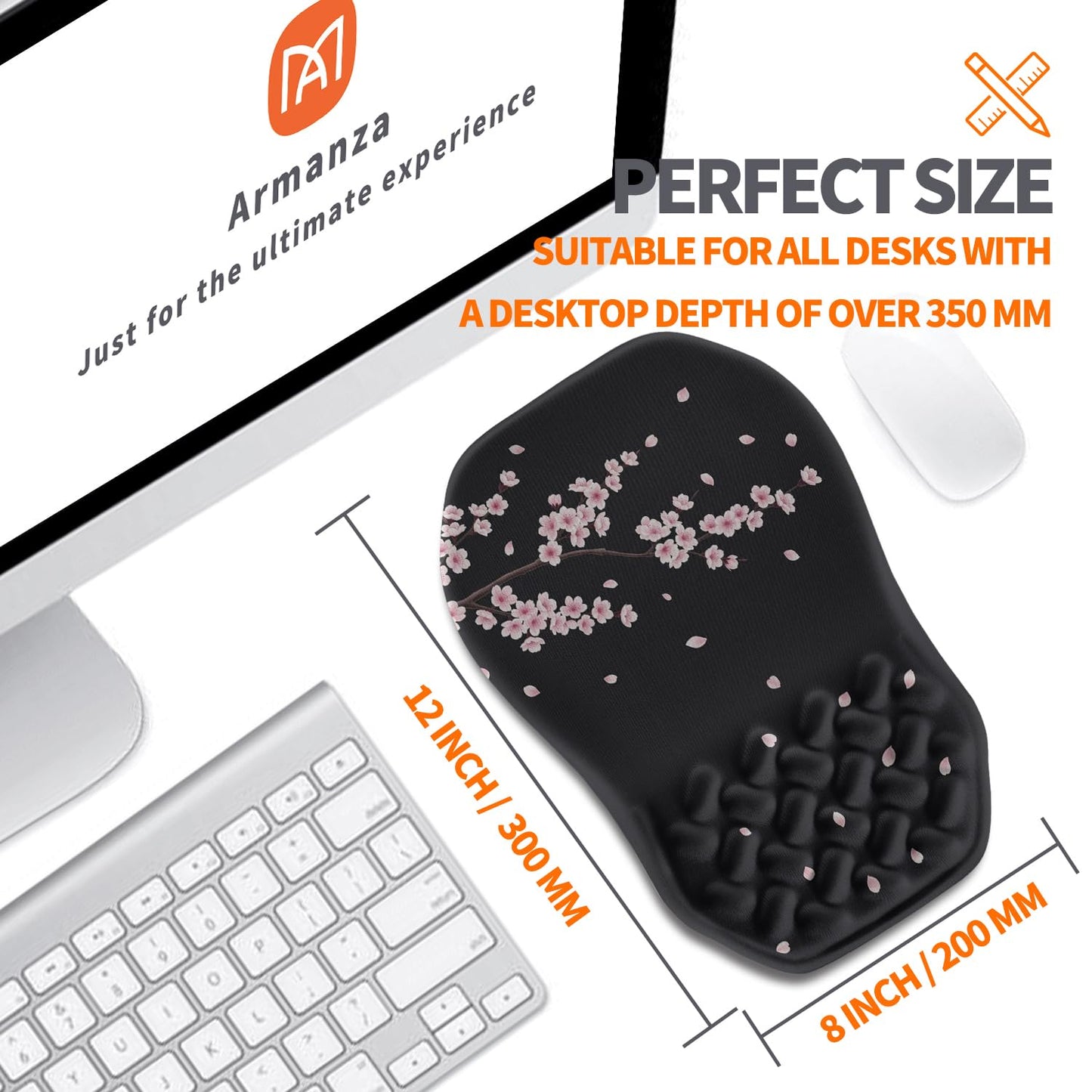 Armanza Ergonomic Slope Mouse Pad Wrist Support, Wrist Rest Mousepad for Carpal Tunnel Pain Relief