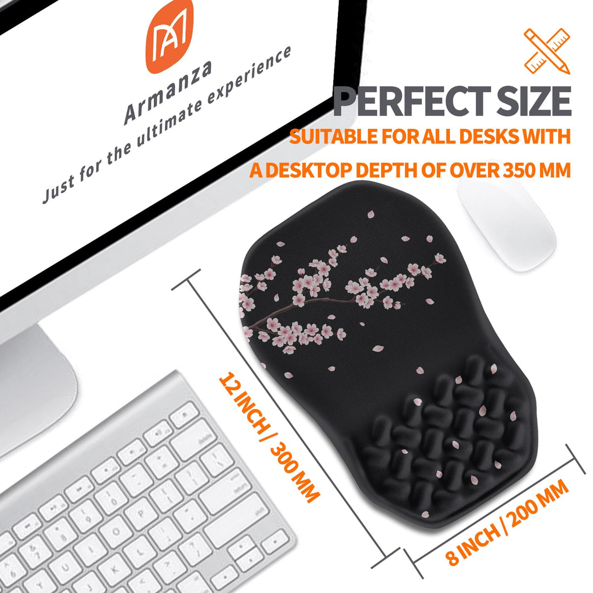 Armanza Ergonomic Slope Mouse Pad Wrist Support, Wrist Rest Mousepad for Carpal Tunnel Pain Relief