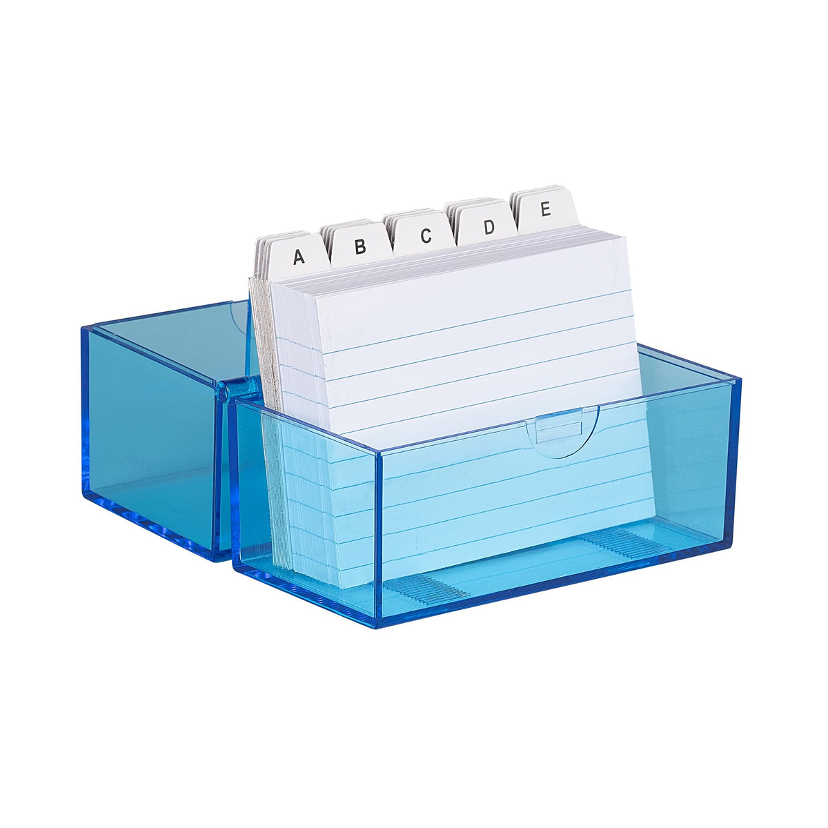 Wedo 2507303 Card Boxes DIN A7 Transverse for About 200 Cards (Made of Plastic Translucent Blue