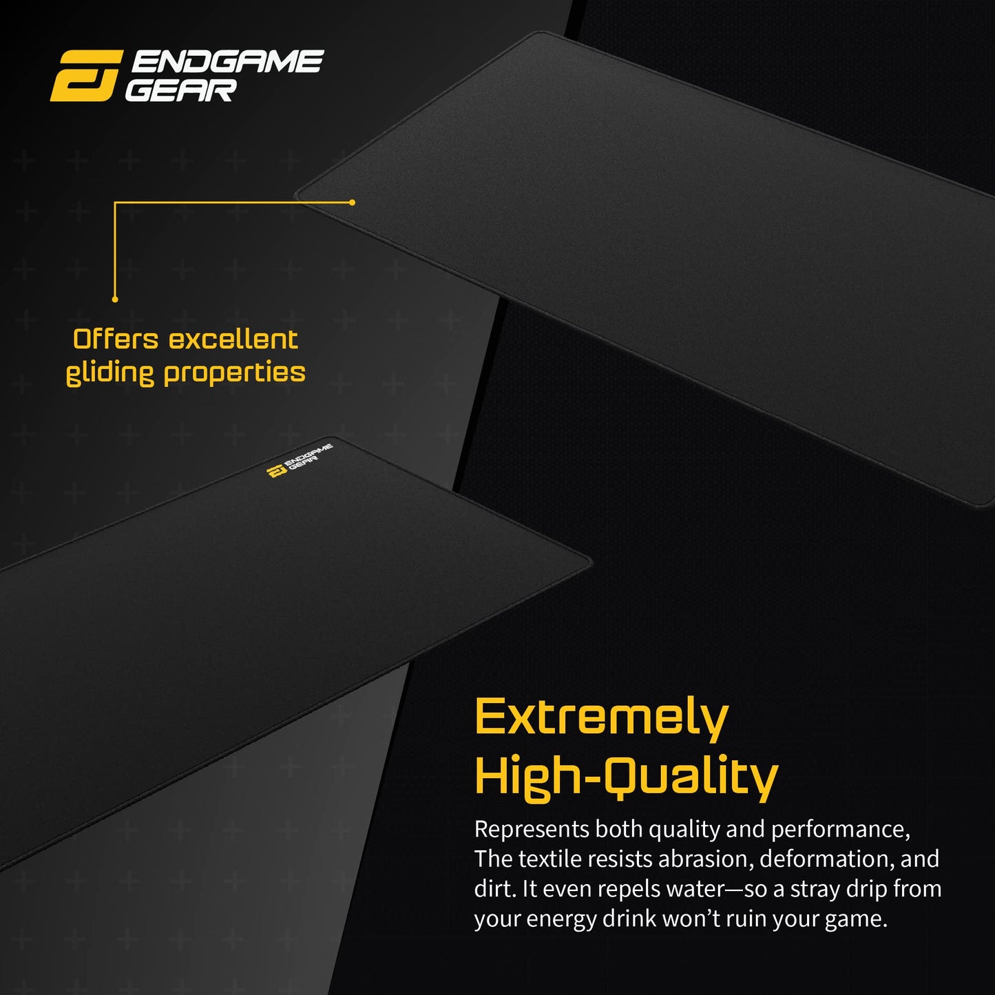 ENDGAME GEAR MPJ 1200 Desk-Mat Gaming Mouse Pad, Nonslip Desk Pad, Size 47.2" x 23.6", Black