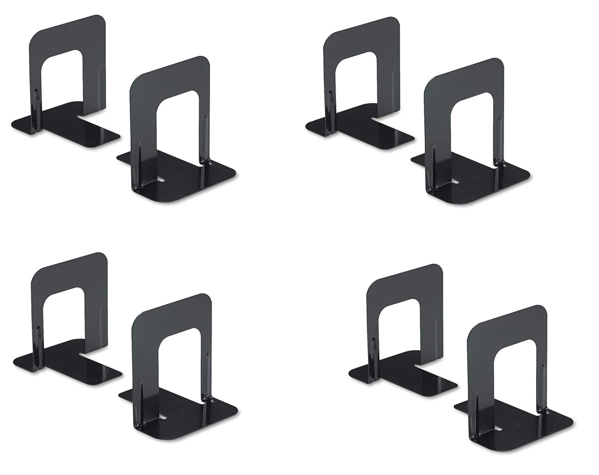 Innovera Universal Economy Bookends, Nonskid, 4 3/4 x 5 1/4 x 5 Inches, Heavy Gauge Steel, Black