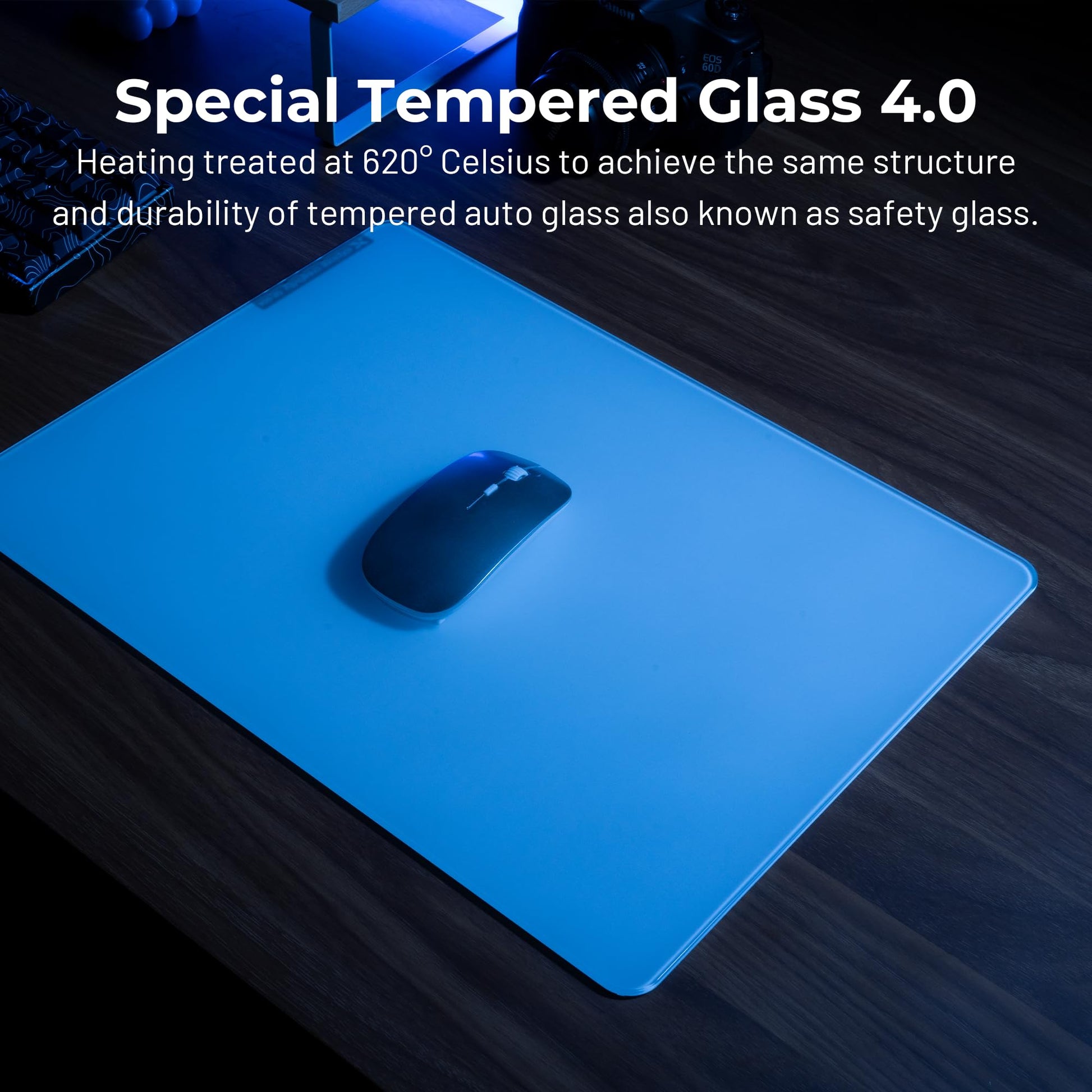 XVX White Glass Mouse Pad 4.0, Hard Mousepad for Gaming,Ultra-Smooth Micro-Etched Surface with